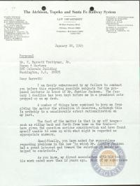 Letter from C. George Niebank, Jr. to Prettyman regarding the Lecture Series in Honor of Justice Jackson, 20 January 1965