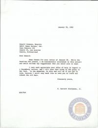 Letter from Prettyman to Donald Cronson, 22 January 1965