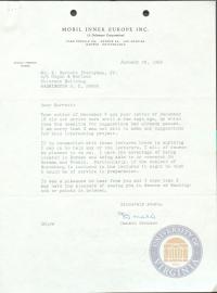 Letter from Donald Cronson to Prettyman regarding Jackson Lectures, 20 January 1965