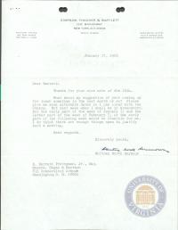 Letter from Whitney North Seymour to Prettyman regarding the Jackson Lectures, 17 January 1966