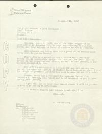 Letter from E. Nobles Lowe to Lord Shawcross regarding the Jackson Lectures, 12 December 1967