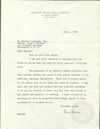 Letter from Bill Jackson to Prettyman regarding Godkin Lectures and Destroyer Papers, 1 July 1955