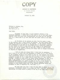 Letter from Prettyman to Bill Jackson regarding Justice Jackson&#039;s Destroyer Exchange Article, 24 October 1955