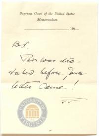 Letter from Frankfurter to Prettyman, 16 November 1953
