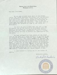 Correspondence regarding Clerks&#039; Gift of a Stair Lift to Justice Frankfurter, January 1959