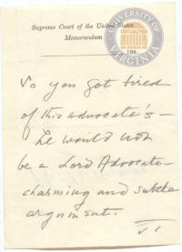 Note from Justice Frankfurter to Prettyman, undated