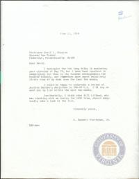Letter from Prettyman to David Shapiro re Book of Opinions to Celebrate Justice Harlan&#039;s 70th Birthday, dated 12 June 1968