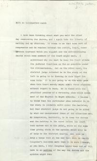 Notes re: Segregation Decision (Brown II), submitted by Prettyman to Justice Jackson, September 1954