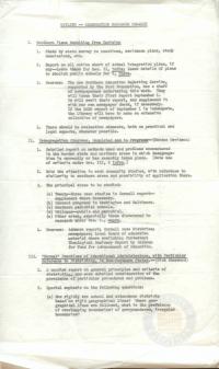 Outline of Segregation Research Project, 1954