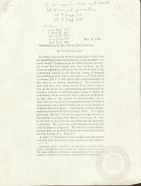 Prettyman/Frankfurter Memorandum Regarding the Net Worth Cases, 25 May 1954