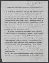 Frankfurter Memorandum Summarizing the Court&#039;s Individual Views After Oral Arguments in Alton v. Alton, 12 April 1954 