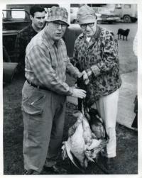Earl Warren, Jerry Brown and Pat Brown with Birds, undated