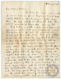 Letter from Tompkins to her Father and Mother, 18 February 1923