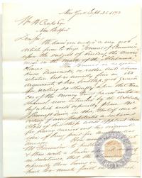 Letter from Barling &amp; Davis to Crapo, 25 September 1872