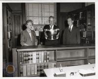 Ribble Holding the Ribble Bowl at the Presentation of the Frederick Deane Goodwin Ribble Bowl, May 1963
