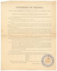 Announcement for Summer Law Class- 1887